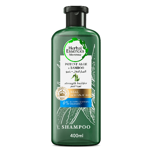 Herbal Essences Hair Strengthening Sulfate Free Potent Aloe Vera + Bamboo Natural Shampoo For Dry Hair 400ml