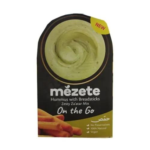 Mezete Gourmet Hummus Zesty Zaatar Go With Bread Sticks 92G