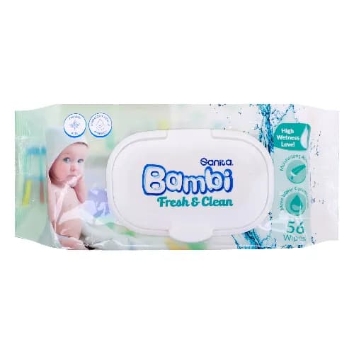 Sanita Bambi Baby Wipes 56 Pieces