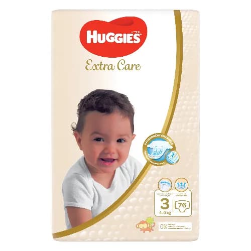 Huggies Extra Care Diaper Size 3 4 - 9kg 76 Pieces