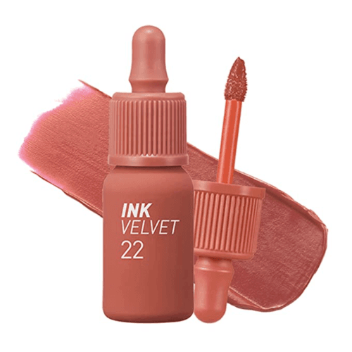 Peripera Ink the Velvet Lip Tint | High Pigment Color, Longwear, Weightless, Not Animal Tested, Gluten-Free, Paraben-Free | 022 BOUQUET NUDE, 0.14 fl oz