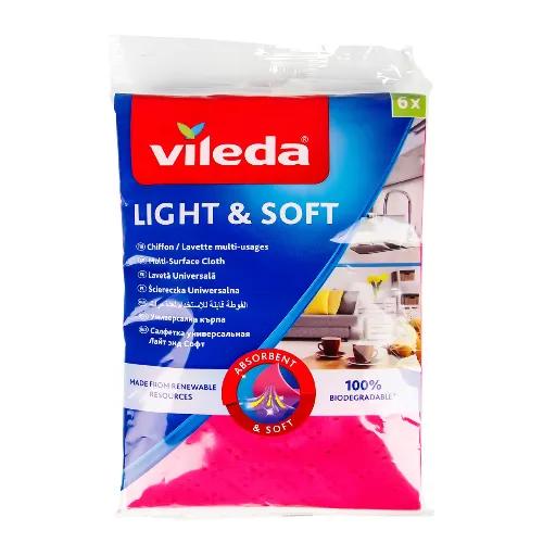 Vileda Light & Soft Multi Surface Cloth 6Pcs