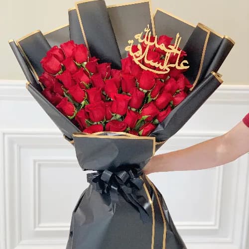 Red heart bouquet