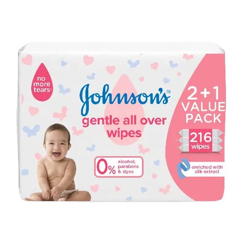 Johnson's Baby Wipes Gentle All Over 216 Pieces