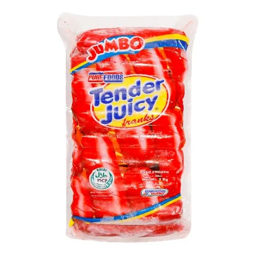 Pure Foods Tender Juicy Franks Jumbo 1Kg