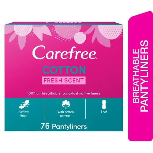 Carefree Panty Liners Cotton Feel Fresh Scented 76 Pieces