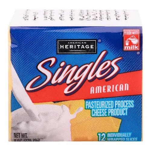 American Heritage Singles Fat Free Cheese Slices 12 Pieces 226.79 Grams