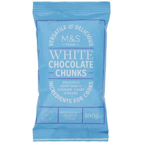 Belgian White Chocolate Chunks 100g