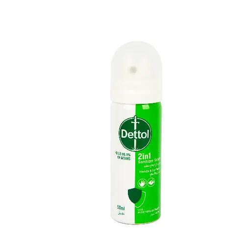 Dettol 2In1 Aloe Hands & Surface Sanitizer Spray 50Ml