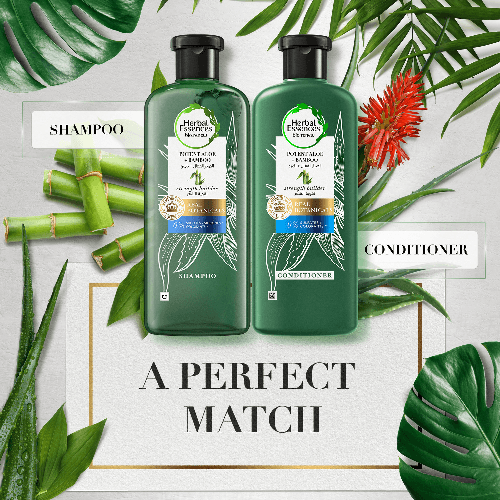 Herbal Essences Hair Strengthening Sulfate Free Potent Aloe Vera + Bamboo Natural Shampoo For Dry Hair 400ml