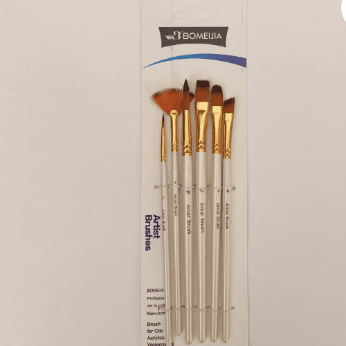 Bomeijia Artist Brush 6 Pieces White