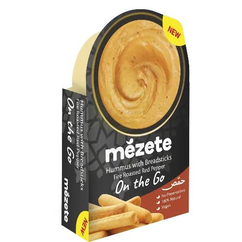 Mezete Gourmet Hummus Red Peppers & Go With Bread Sticks 92G