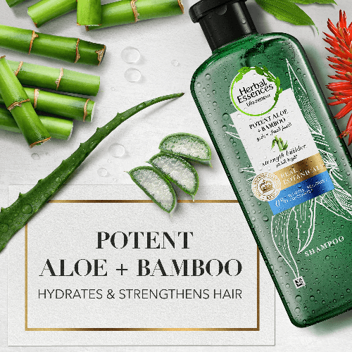 Herbal Essences Hair Strengthening Sulfate Free Potent Aloe Vera + Bamboo Natural Shampoo For Dry Hair 400ml