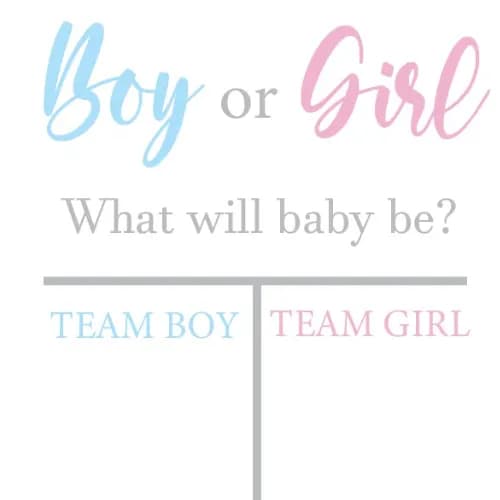 Voting Board With Sticker Team Boy Or Team Girl - Gender Reveal