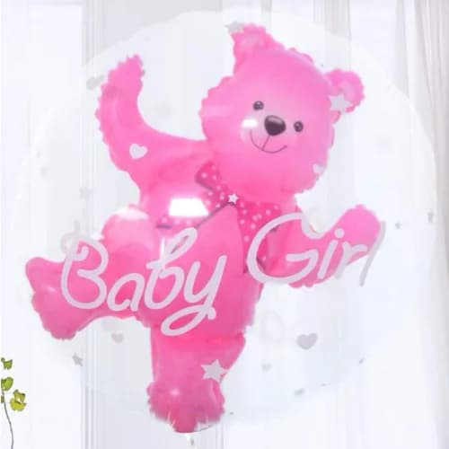 Cute Pink Bear Helium Balloon