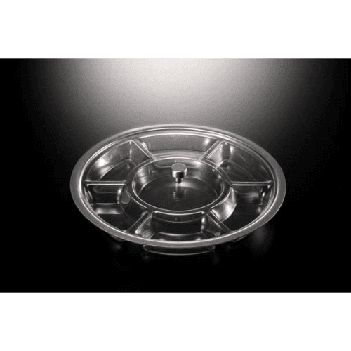 Vague Acrylic Serving Tray with 7 comp. SILVER-02-1183S