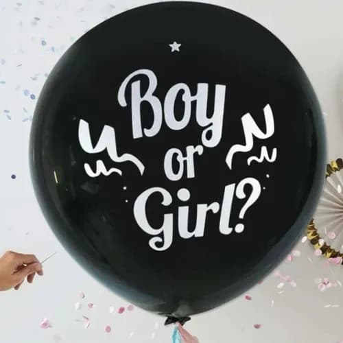 Gender Reveal Helium Balloon Black 36 inch