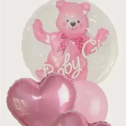 Set New Born Baby Girl Helium Balloon