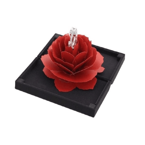 Ring Flower Box With Rotating Rose Ring