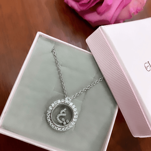 Sterling Silver  Letter Necklace    غ