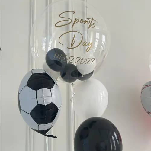 Set Football Helium Balloon-Black and White