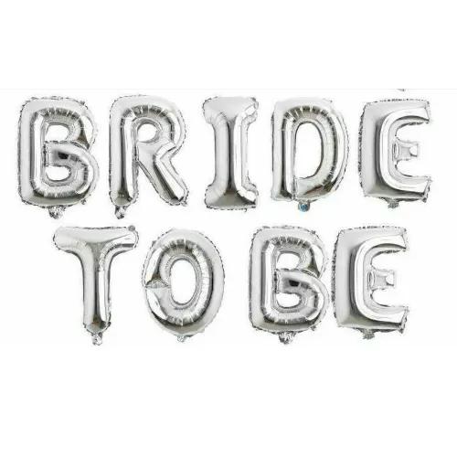 Bride to Be -Silver Color, Banner Set, Foil Balloons