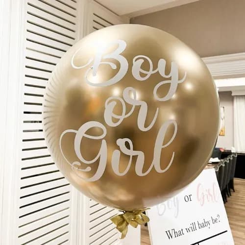 Gender Reveal-Boy or girl-Helium Balloon Gold