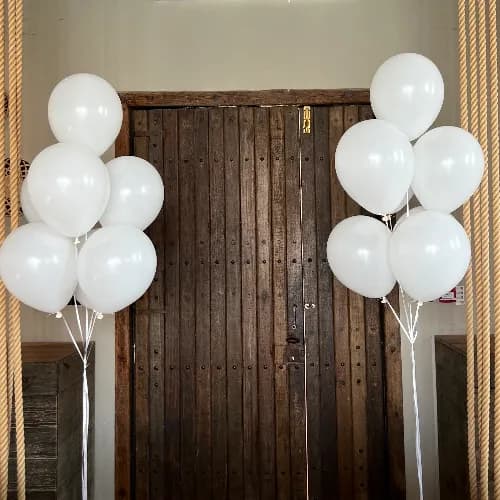 2 sets with 9 pcs each White Helium Balloon