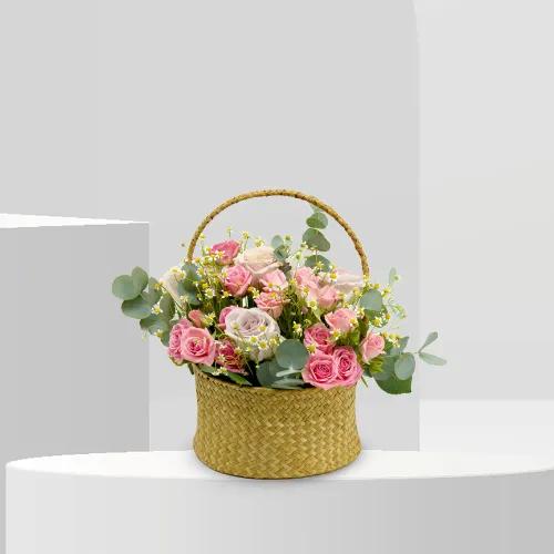 Blossoming Bamboo Basket - B2004