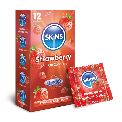 Skins Strawberry Condoms 12 Pc