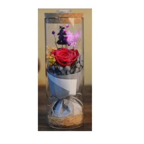 Rainbow Roses In A Glass Jar