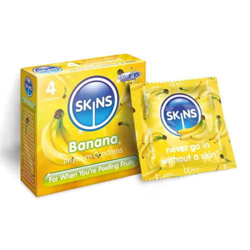 Skins Banana Condoms 4 Pc