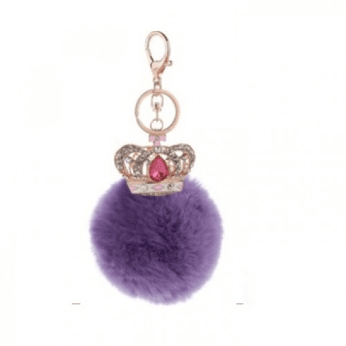 Precise Diamond Large Crown Ball Keychain (Purple)