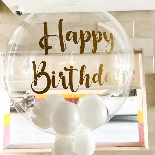 Happy Birthday-Transparent Balloon With Helium