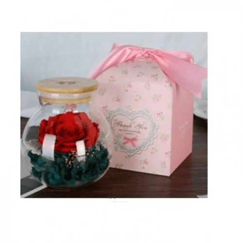 Red Roses In Glass Bowl