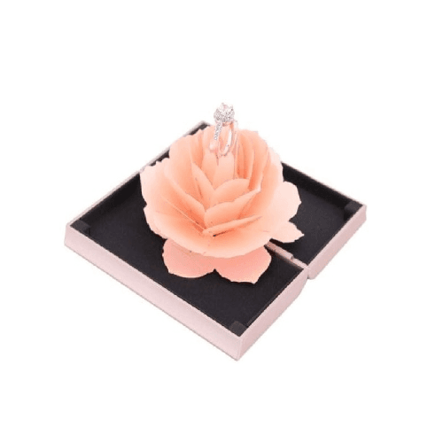 Ring Flower Box With Rotating Rose Ring