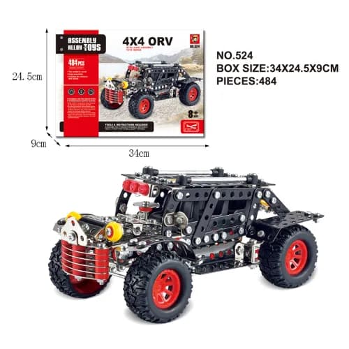 Assembly Alloy Toys Off Road Vehicle 484Pcs 8+ Ages