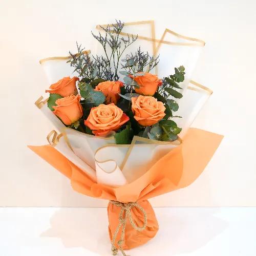 Tangy Orange Rose Bouquet