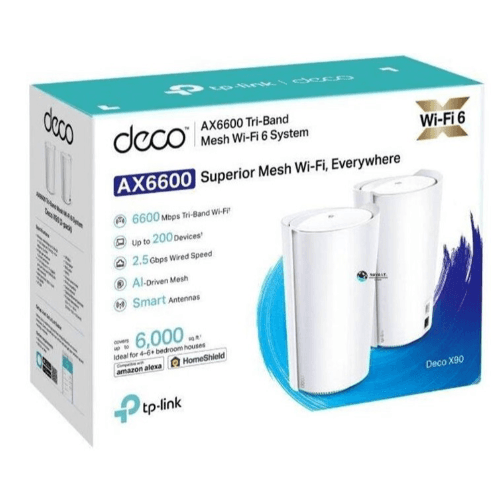 Deco X90 (2-Pack) Ax6600 Whole Home Mesh Wi-Fi 6 System(Tri-Band)