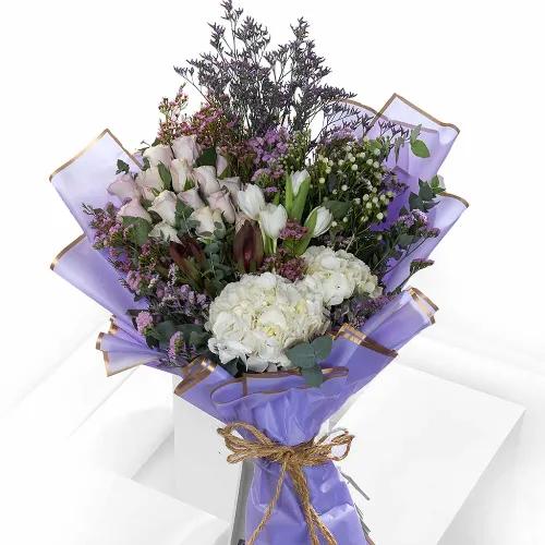 Puffy Purple Hand Bouquet