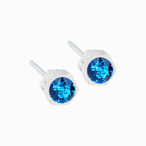 Blomdahl Bezel Earring (Sapphire)