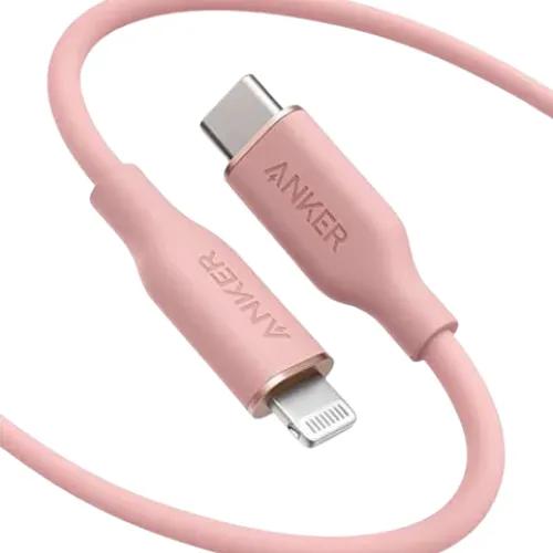 Anker Powerline Iii Flow Usb-C To Lightning Cable (6Ft/1.8M) – Pink