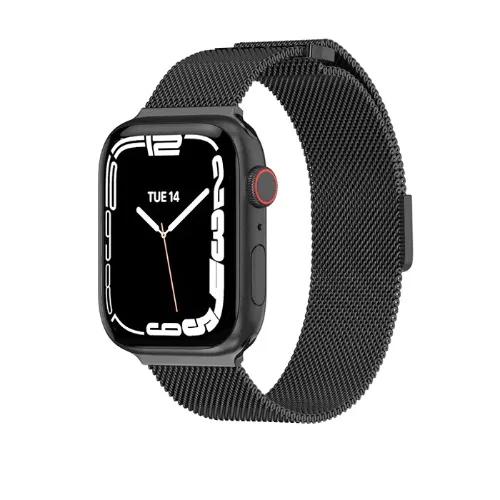 Switcheasy 2022 Mesh Stainless Steel Watch Loop With Magnetic Clasp For Apple Watch 42/44/45Mm - Black Black