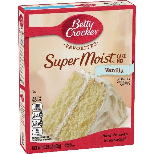 Betty Crocker Super Moist Vanilla Cake Mix - Preservatives Free, Vegetarian 425 Gr