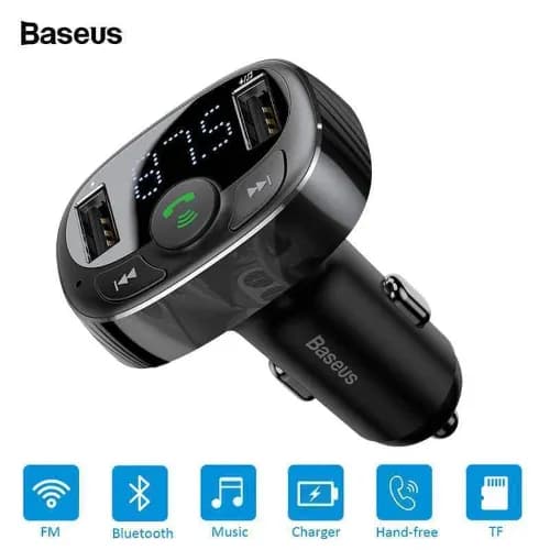 Baseus Car Charging Adapter Fm Transmitter Mp3 Car Player Fast Charger Wireless Bluetooth Music