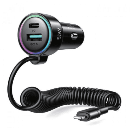 Brave 3-In-1 Wired Car Charger Lightning B-23