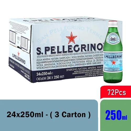 San Pellegrino Carbonated Natural Mineral Water 24X250Ml, 3 Carton