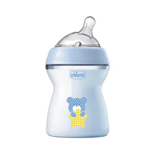 CHICCO NATURAL FEELING PLASTIC BOTTLE 2M+ 250ML  BOY