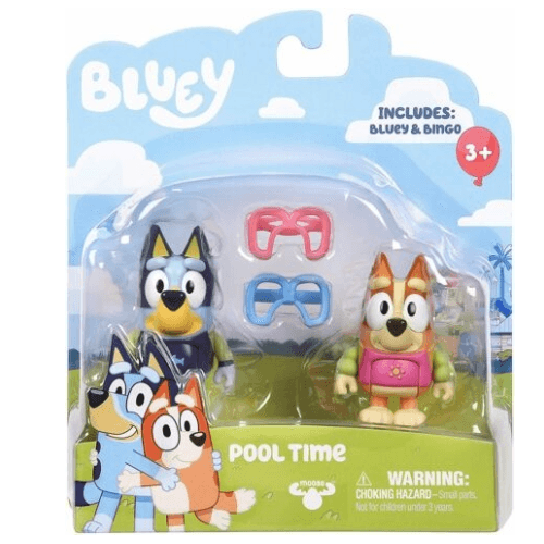 Bluey Figure 2Pk - Pool Time - Bluey & Bingo - 921737