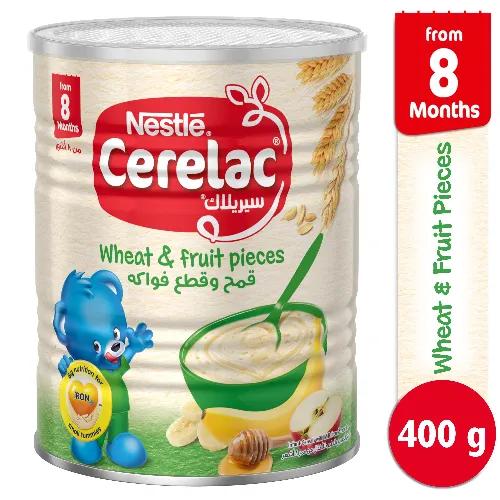 Cerelac Infant Cereal With Wheat & Fruit Pieces (8+ Months) - Artificial Colorings Free, Preservatives Free 400 Gr